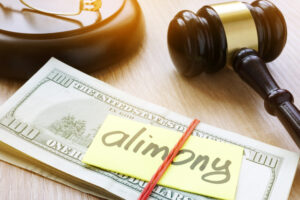 alimony on a court desk